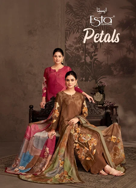 Petals By Esta Pashmina With Digital Printed Dress Material Wholesale Online